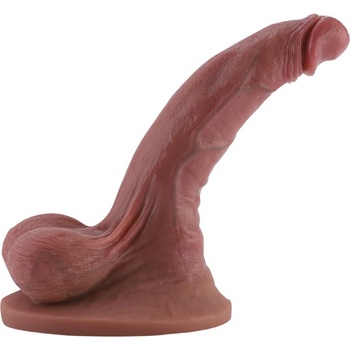 HiSmith HSA135 Realistic Silicone Dildo 3D Ball with Big Strong Suction Cup KlicLok 22.5cm Brown