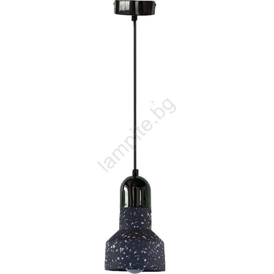 NEDES Пендел TERRAZZO 1xE27/60W/230V Ø 12 см черен (ND3933)