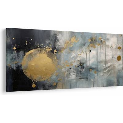 Obraz - Abstrakcia so zlatou guľou, jednodielne 200x100 cm