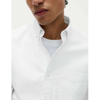 Marks & Spencer Оксфордска риза с тесен силует от чист памук Marks & Spencer бяла Marks & Spencer | Byal | МЪЖЕ | S