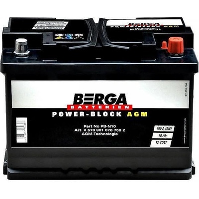 BERGA Power-Block AGM 12V 70Ah 760A right+
