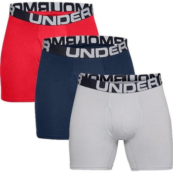 Under Armour Charged Cotton 6in 3Pack Red/Academy/Mod Gray Medium Heather