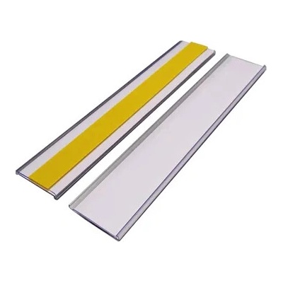 Samolepicí lišta, držák regálových štítků, typ V – 54×200 mm, balení 50 ks