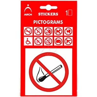 informační piktogram, samolepka, "Zákaz vstupu s otevřeným ohněm", 100x170mm