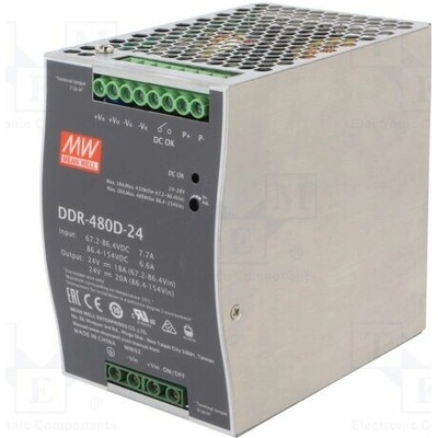 MEAN WELL DDR-480D-24 Měnič: DC/DC; 480W; Uvst: 67,2÷154VDC; Uvýst: 24VDC; Ivýst: 20A; DDR