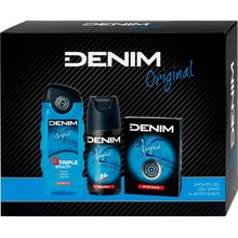 Denim Original pro muže voda po holení 100 ml + sprchový gel 250 ml + deospray 150 ml dárková sada