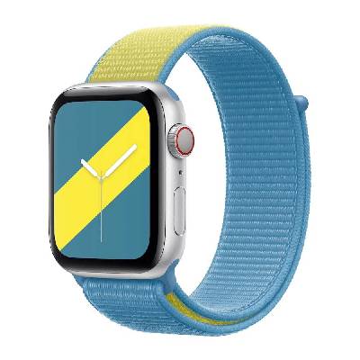 Sweden Sport Loop - оригинална текстилна каишка за Apple Watch 38мм, 40мм, 41мм, 42мм (2024) (син-жълт)