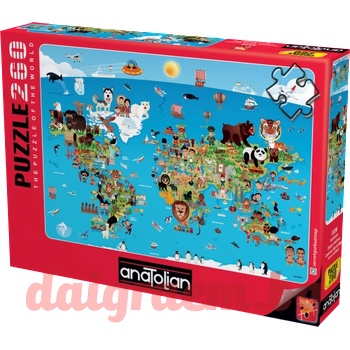 Image 1 of Anatolian Пъзел anatolian 3338 - 260 части - Карта на света (p3338)