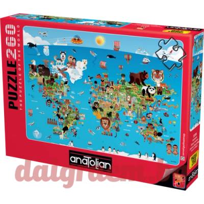 Anatolian Пъзел anatolian 3338 - 260 части - Карта на света (p3338)