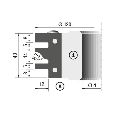 Stark Frézovací nůž, profil A 40 x 25 x 2 mm. 602075