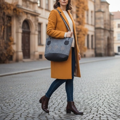 Dámska tradičná filcová kabelka GORAL