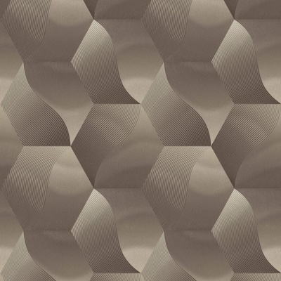 Vliesové tapety na zeď 10169-30, rozměr 10,05 m x 0,53 m, 3D geometrický vzor zlatohnědý metalický třpyt, Erismann