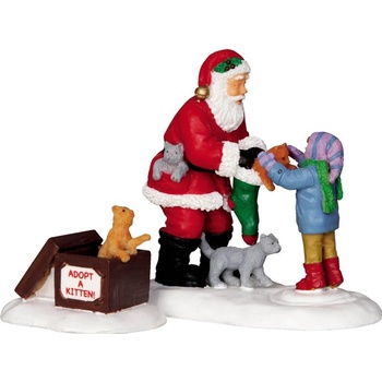 Figúrky Lemax 22045 Santa a mačiatka 2 dielny set
