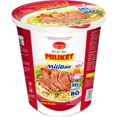 Miliket instantní nudle v misce s hovězí příchutí 65 g
