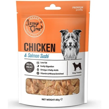 Image 1 of Jerky Time Chicken & Salmon Bites 80гр - хапки пиле и сьомга
