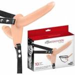  Vibrating Strapon With Double Vibrator Flesh USB