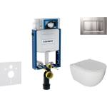 Geberit Kombifix - Комплект за монтаж пред стена, тоалетна чиния Oudee и седалка със система „softclose, бутон Sigma20, лакиран матов хром/хром SANI15CA1116 (SANI15CA1116)