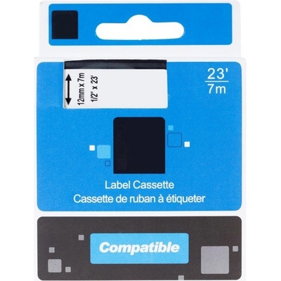 PRINTLINE kompatibilní páska s DYMO,53721, S0721010, 24mm,7m,bílý tisk/černý podklad,D1 PLTD43, 53721