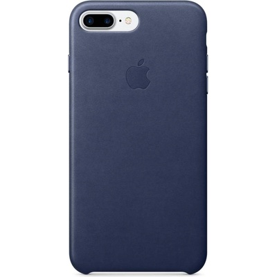 Apple iPhone Leather Case - оригинален кожен кейс (естествена кожа) за iPhone 8 Plus, iPhone 7 Plus (тъмносин)