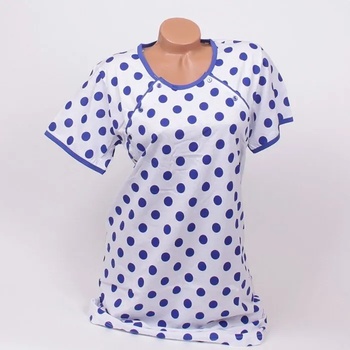 Image 1 of Нощница за кърмещи в бял цвят със сини точки