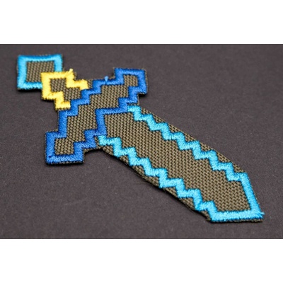 Nažehľovacia záplata - Minecraft Enchanted diamond sword - rozmer 9 cm x 4,5 cm