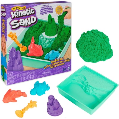 Kinetic Sand Sandbox Set zelená hrací písek