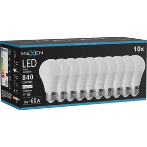 Mexen Nova 10x LED крушка E27, A60, 8W, Неутрална - 4000K, 840 lm - L100-E27-0840-01x10 (L100-E27-0840-01x10)