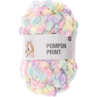 Rico design háčkovací bambulková příze POMPON Print duhová - 1 ks
