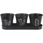 Orion Метални саксии за билки в комплект от 3 бр. ø 11 cm Black - Orion (310628)