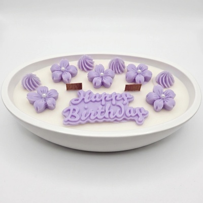 HARAHU Happy Birthday Biela Fialová Čerešňa a Mandle 485 g