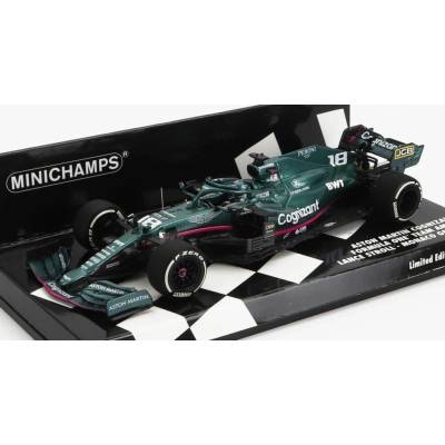 MINICHAMPS ASTON MARTIN F1 AMR21 MERCEDES M12 EQ POWER+ TEAM COGNIZANT FORMULA ONE N 18 MONACO GP 2021 LANCE STROLL - GREEN 1:4