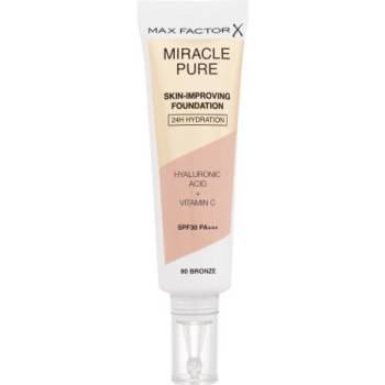 MAX Factor Miracle Pure Skin-Improving Foundation SPF30 грижовен хидратиращ фон дьо тен 30 ml нюанс 80 Bronze