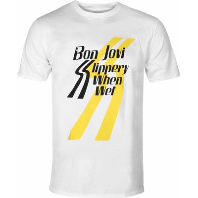 ROCK OFF мъжка тениска Bon Jovi - Slippery When Wet - БЯЛ - ROCK OFF - BONJTS05MW