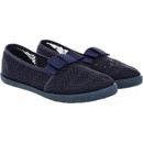 Detské čipkované tenisky s mašľou tmavomodré