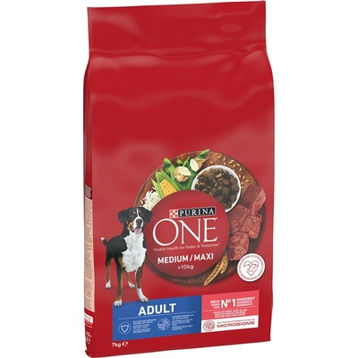 Purina ONE adult velká a střední hovězí rýže 7 kg