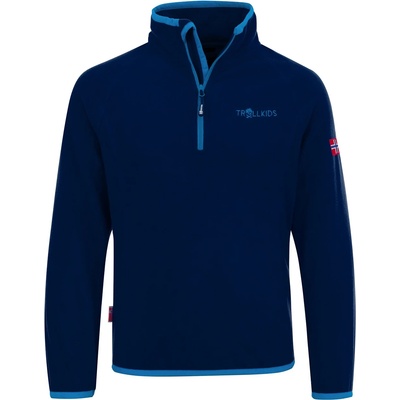 TROLLKIDS Детски поларен пуловер Trollkids Kid's Nordland Half Zip Fleece jumper - Navy / Light Blue - размер 98 (EU) (704-1727-0612)