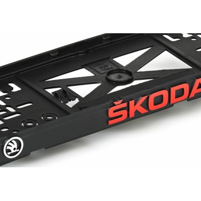Podložka pod SPZ ŠKODA červená (2ks) – Sleviste.cz