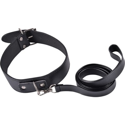 Černý obojek s vodítkem Kinky Collar