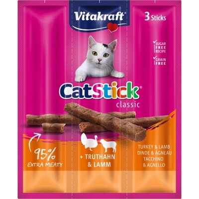 Vitakraft Kabanos Cat Stick Mini moriak s jahňacím mäsom pre mačky 3 x 18 g