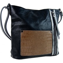 Sun-bags dámská crossbody kabelka s čelní kroko kapsičkou F-014 čierna