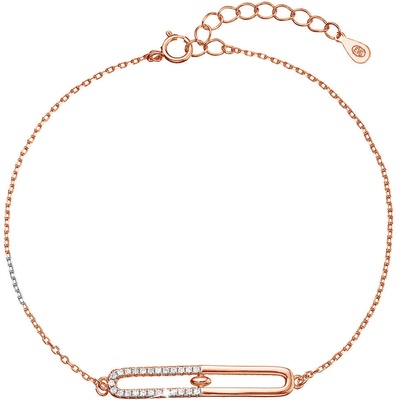 PAVONA Pozlátený strieborný ROSE náramok so zirkónmi 13034.1 crystal