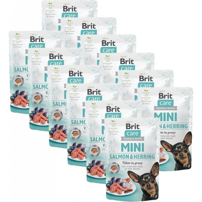 Brit Care Mini Salmon & Herring fillets in gravy 12 x 85 g