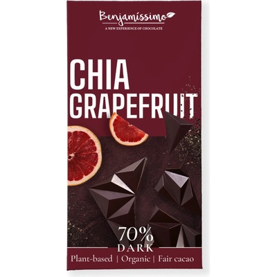 Benjamissimo tmavá 70% s chia a grapefruit Bio 60 g