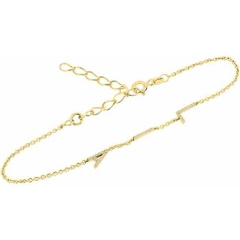 Eppi Strieborný náramok s 3 písmenkami a lab-grown diamantmi Ainslee BR48689