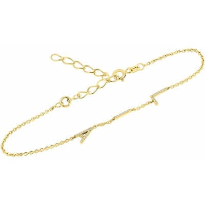 Eppi Strieborný náramok s 3 písmenkami a lab-grown diamantmi Ainslee BR48689