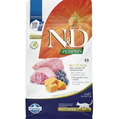 N&D Cat Pumpkin GF Adult Neutered Lamb & Blueberry 300 g