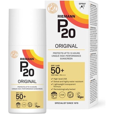 P20 Original Прозрачен слънцезащитен спрей, SPF50+, 200 ml, P20