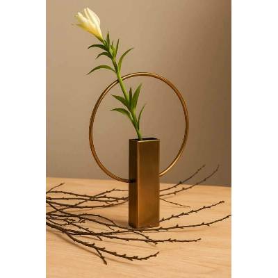 BePureHome – Ring váza, kov, antique brass, 25x18x5 cm