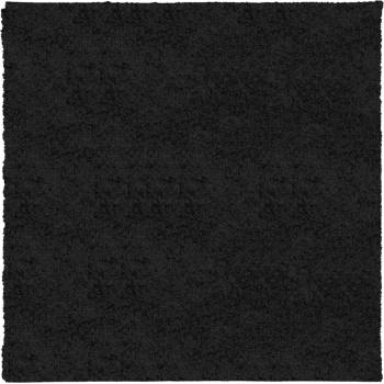 Шаги килим с дълъг косъм, модерен, черен, 160x160 см