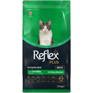 Lider Pet Food Reflex Plus Chicken Adult Cat - Пълноценна храна за израснали котки от всички породи с пилешко месо 1, 5 кг, Турция